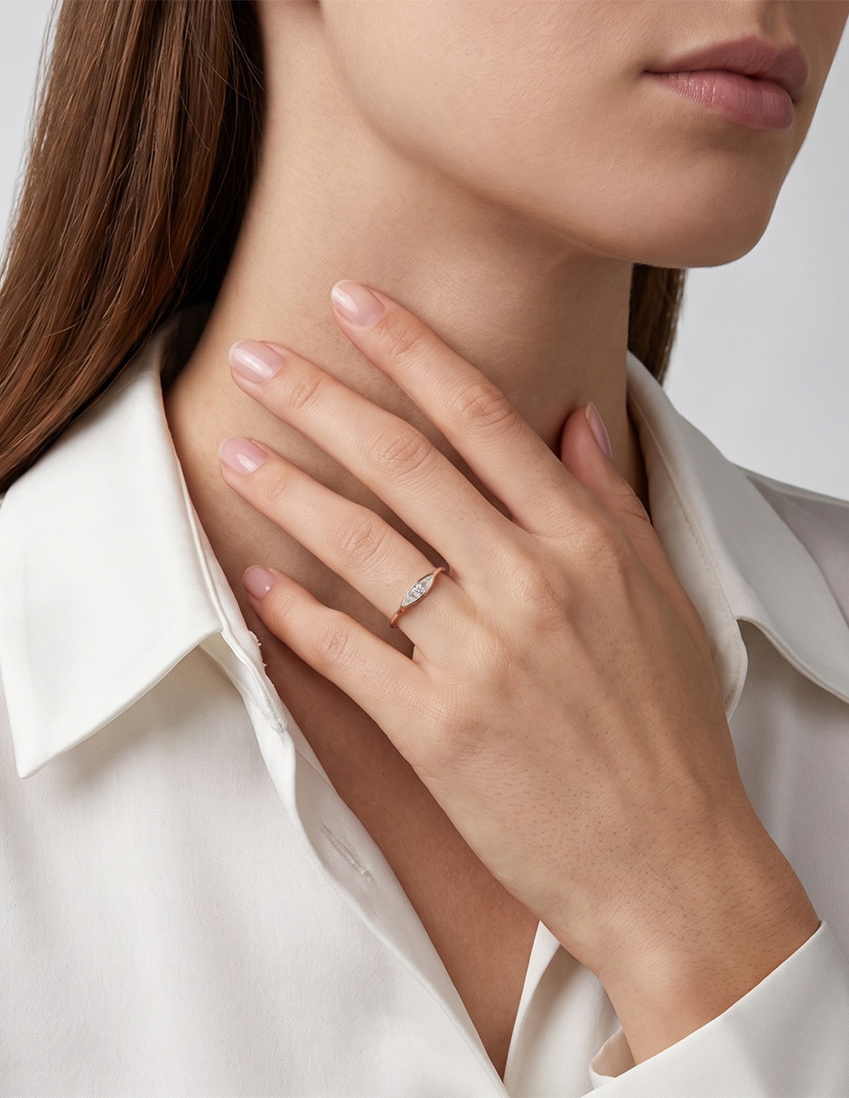 Anillo de compromiso de 14 k zirconia 5