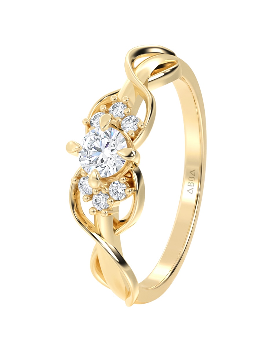 Anillo de compromiso de 10 k zirconia 3