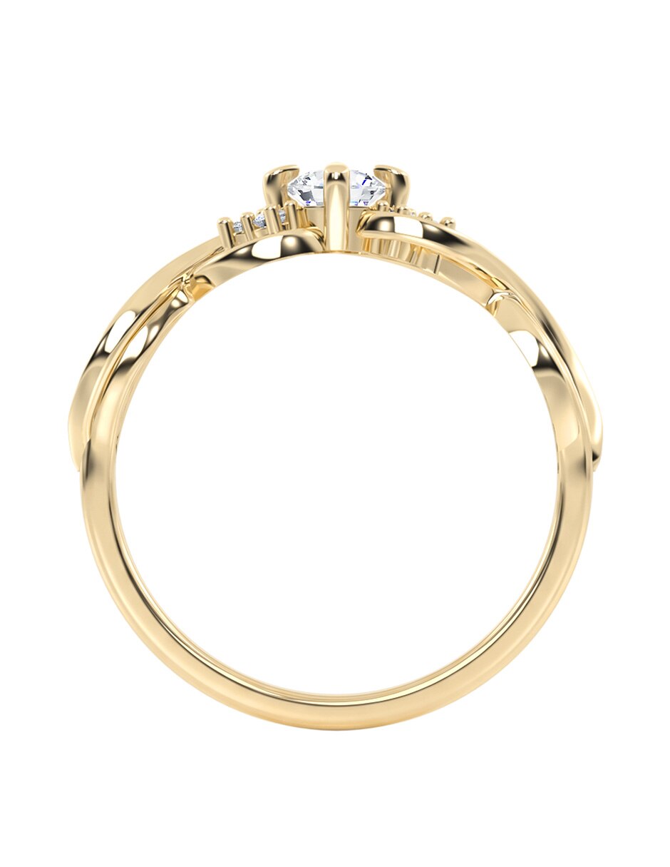 Anillo de compromiso de 14 k zirconia 4