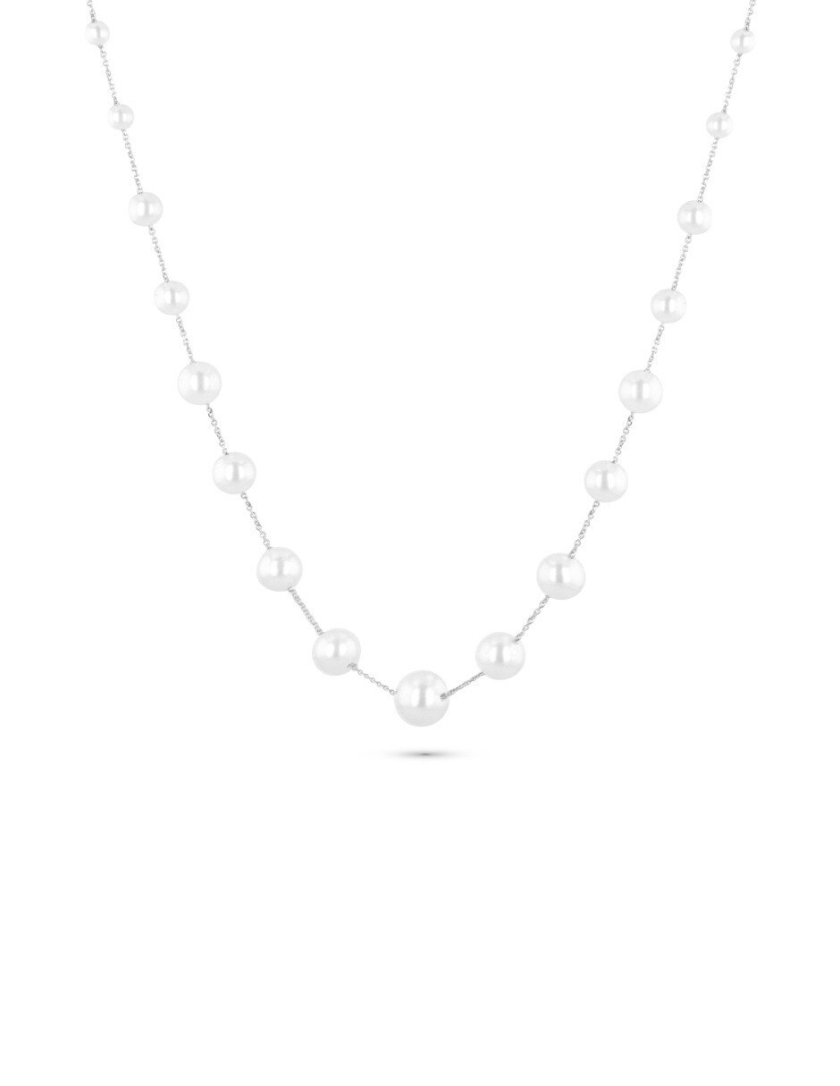 Gargantilla de oro blanco 14 k 5