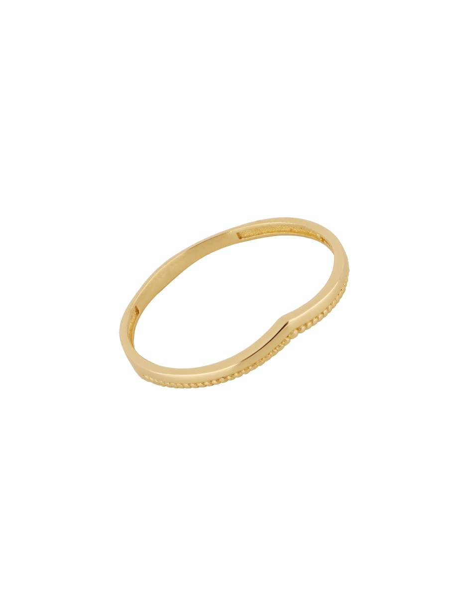 Anillo 14 k de oro amarillo pulido