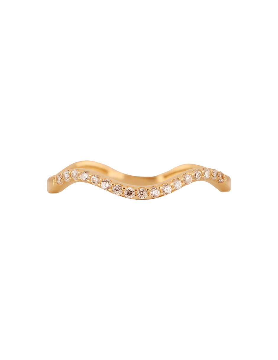Anillo Dinasti 14 k de oro amarillo zirconia pulido