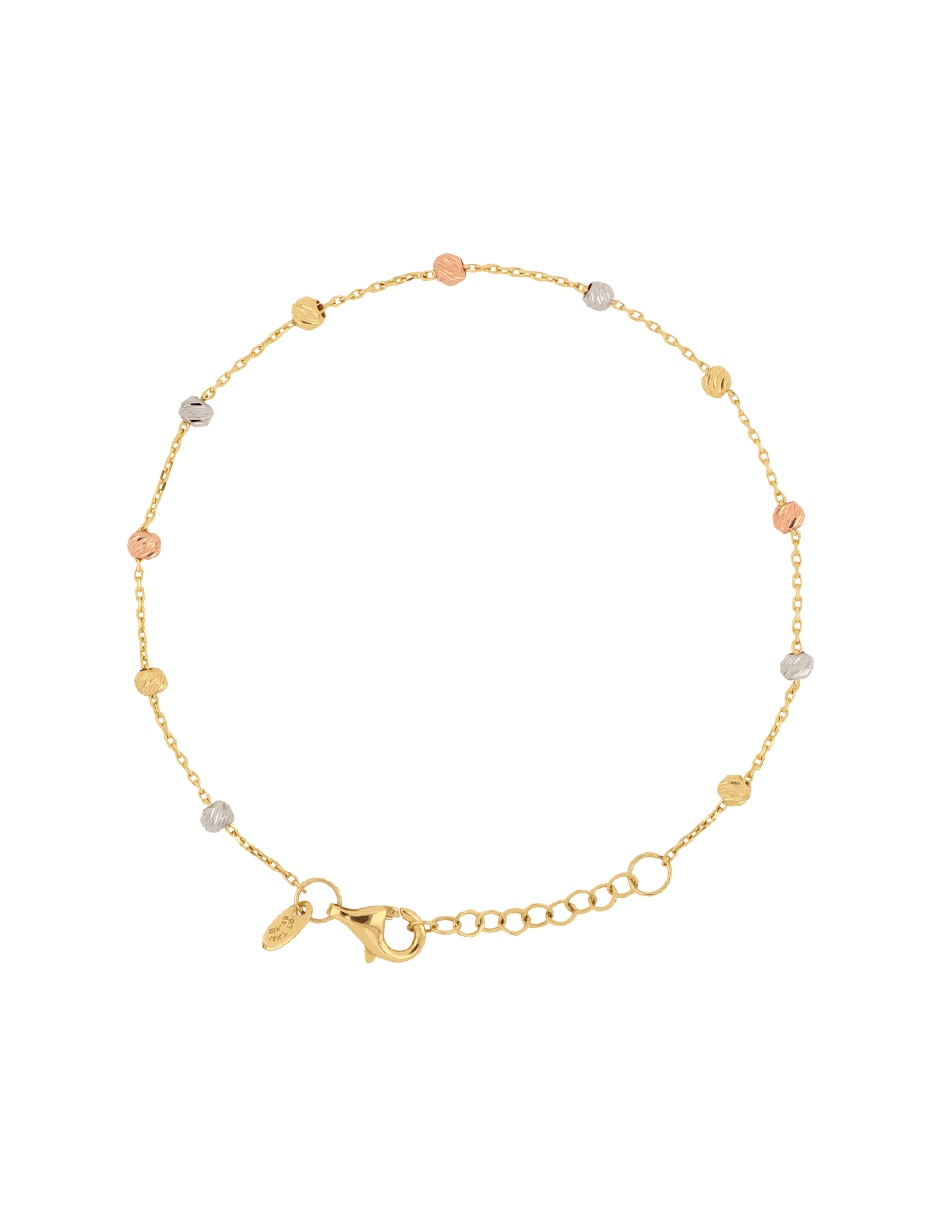 Pulsera de oro florentino 14 K acabado diamantado