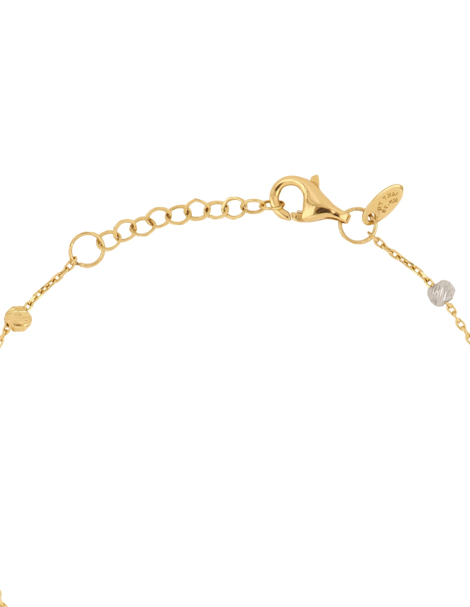 Pulsera de oro florentino 14 K acabado diamantado 2