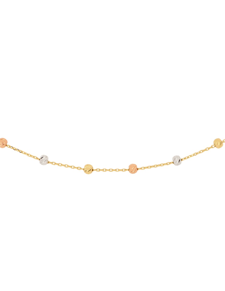 Pulsera de oro florentino 14 K acabado diamantado 3