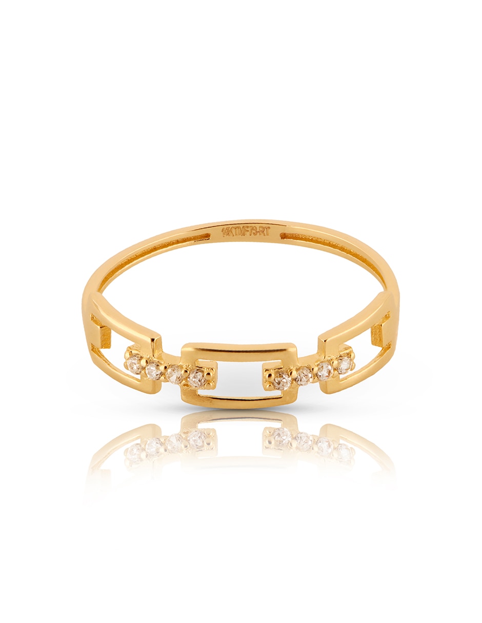 Anillo Dinasti de 14 k oro amarillo zirconia pulido Anillo Dinasti de 14 k oro amarillo zirconia pulido