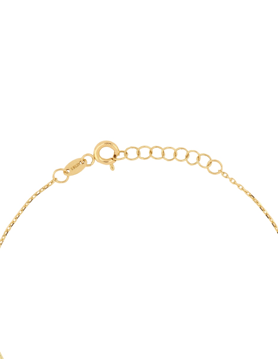 Pulsera de oro amarillo con zirconia 14 K acabado pulido 2