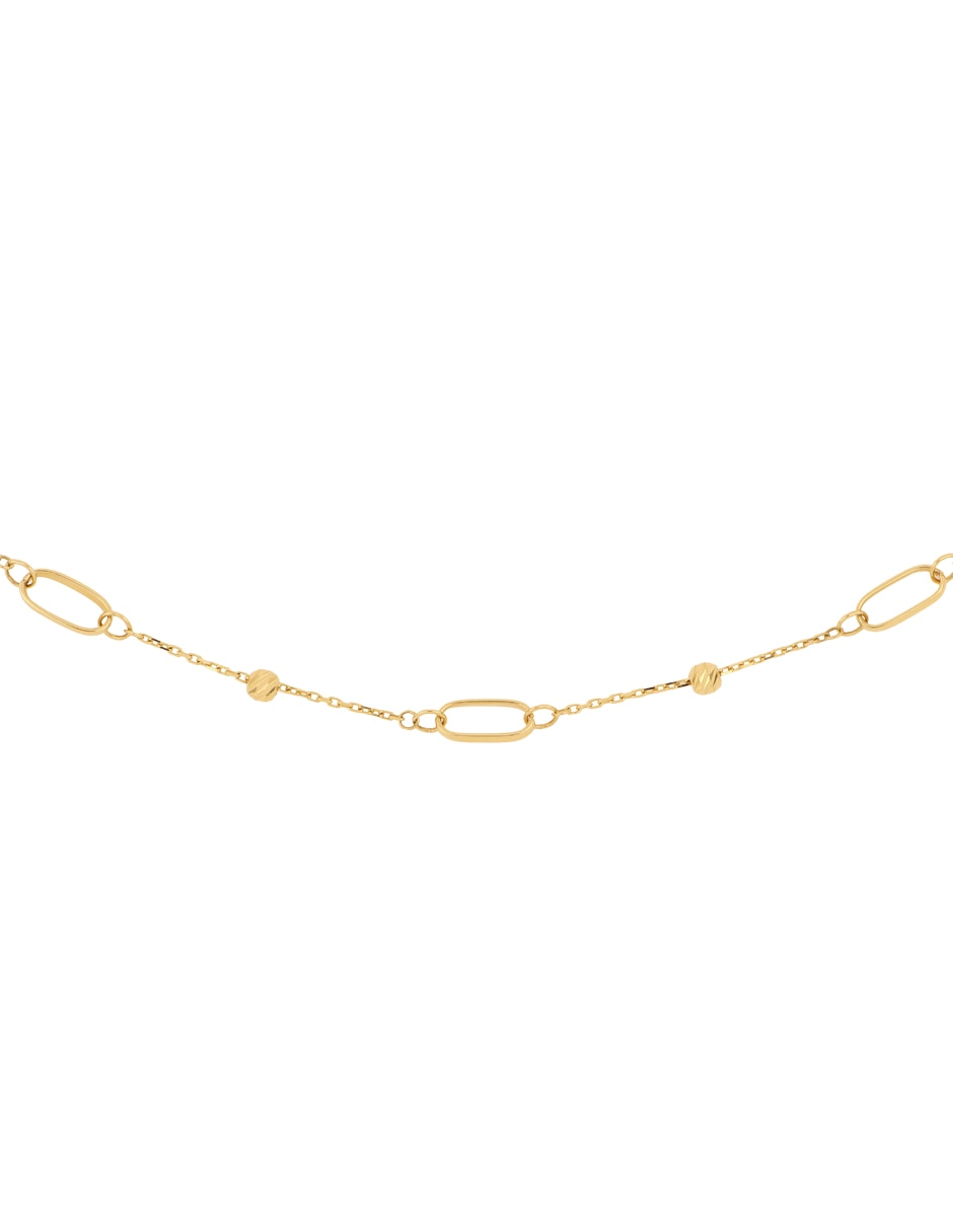Pulsera de oro amarillo con zirconia 14 K acabado pulido 3