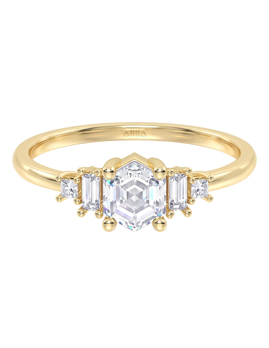 Anillo de compromiso de 10 k zirconia