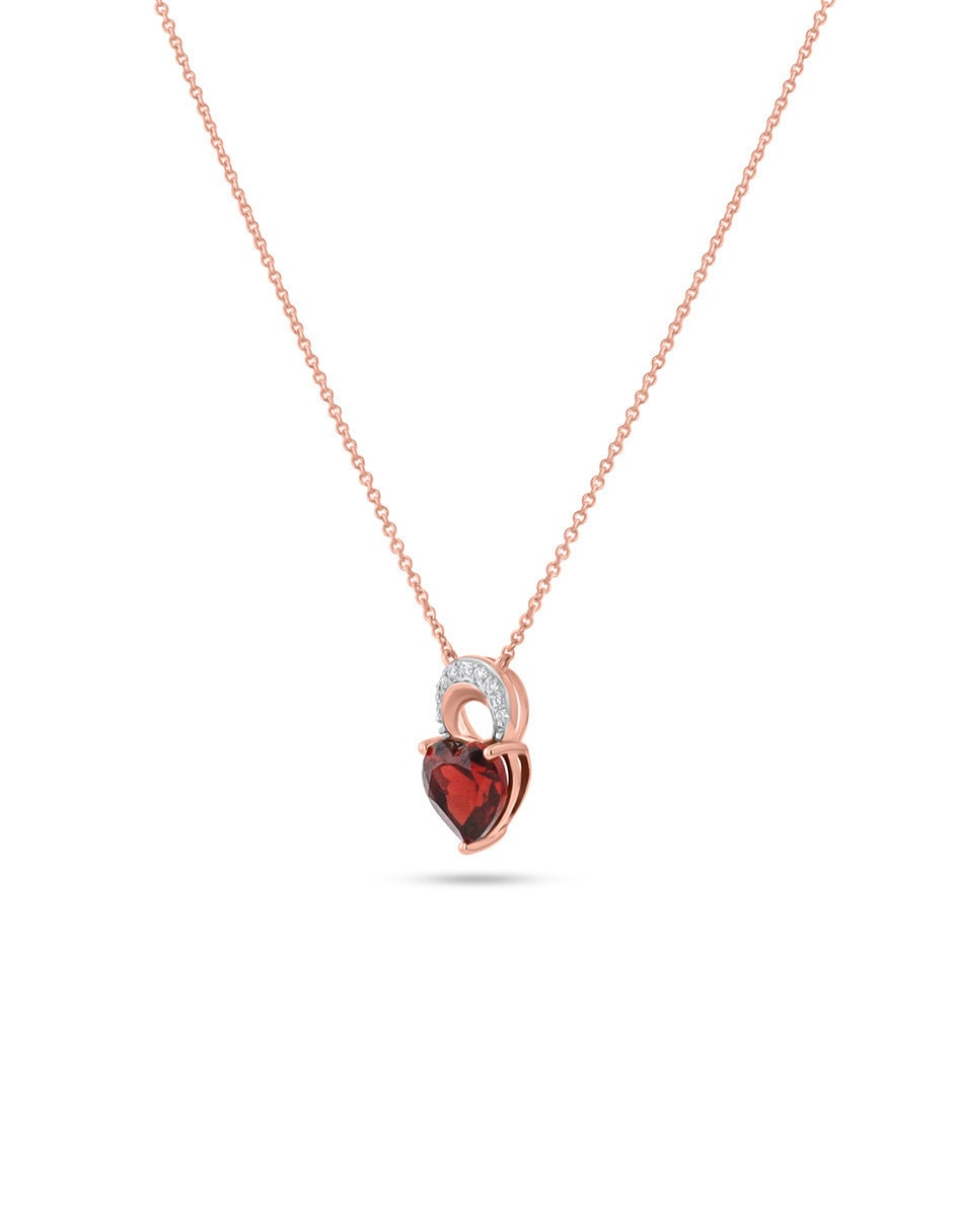 Gargantilla de corazón de oro rosa 10 k 5