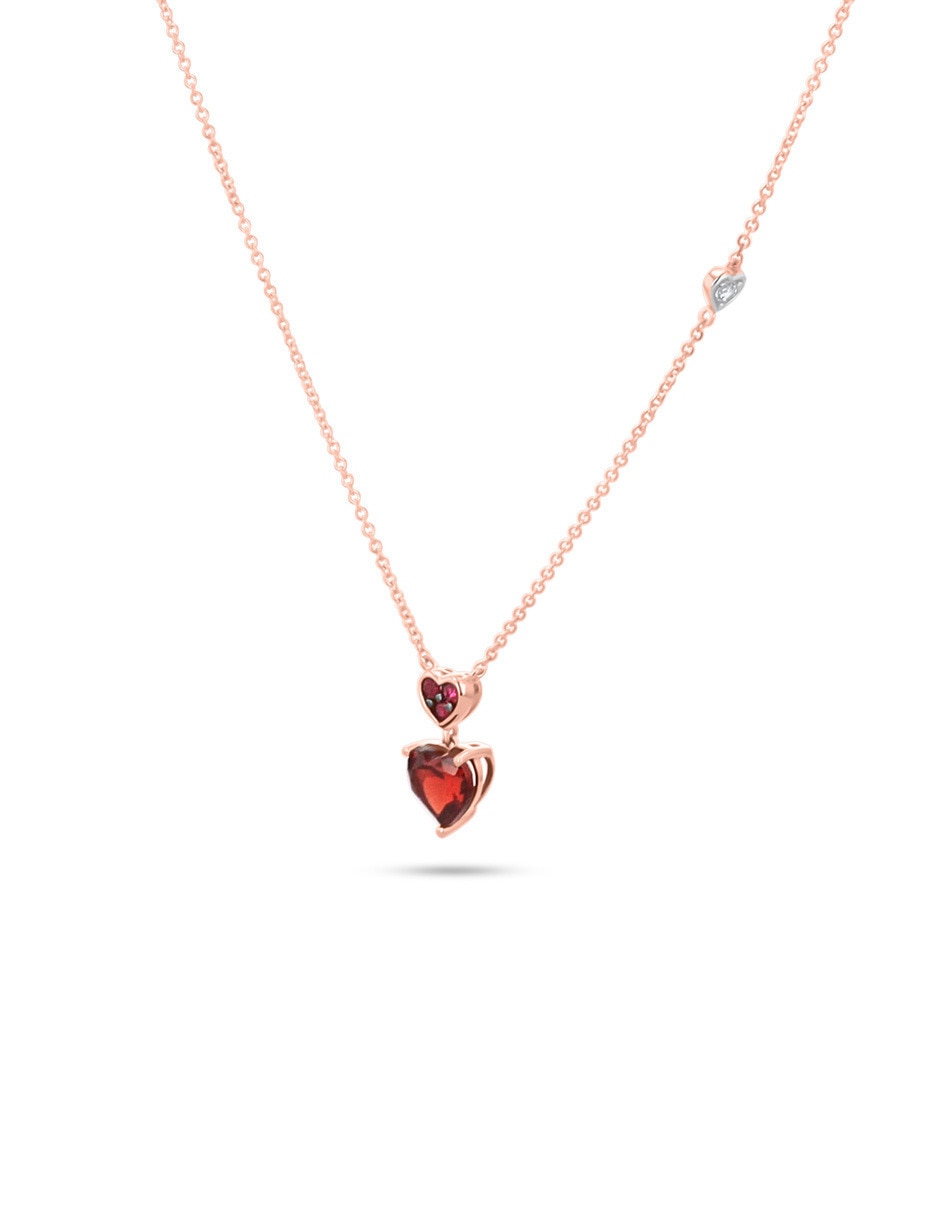 Gargantilla de corazón de oro blanco 10 k 5