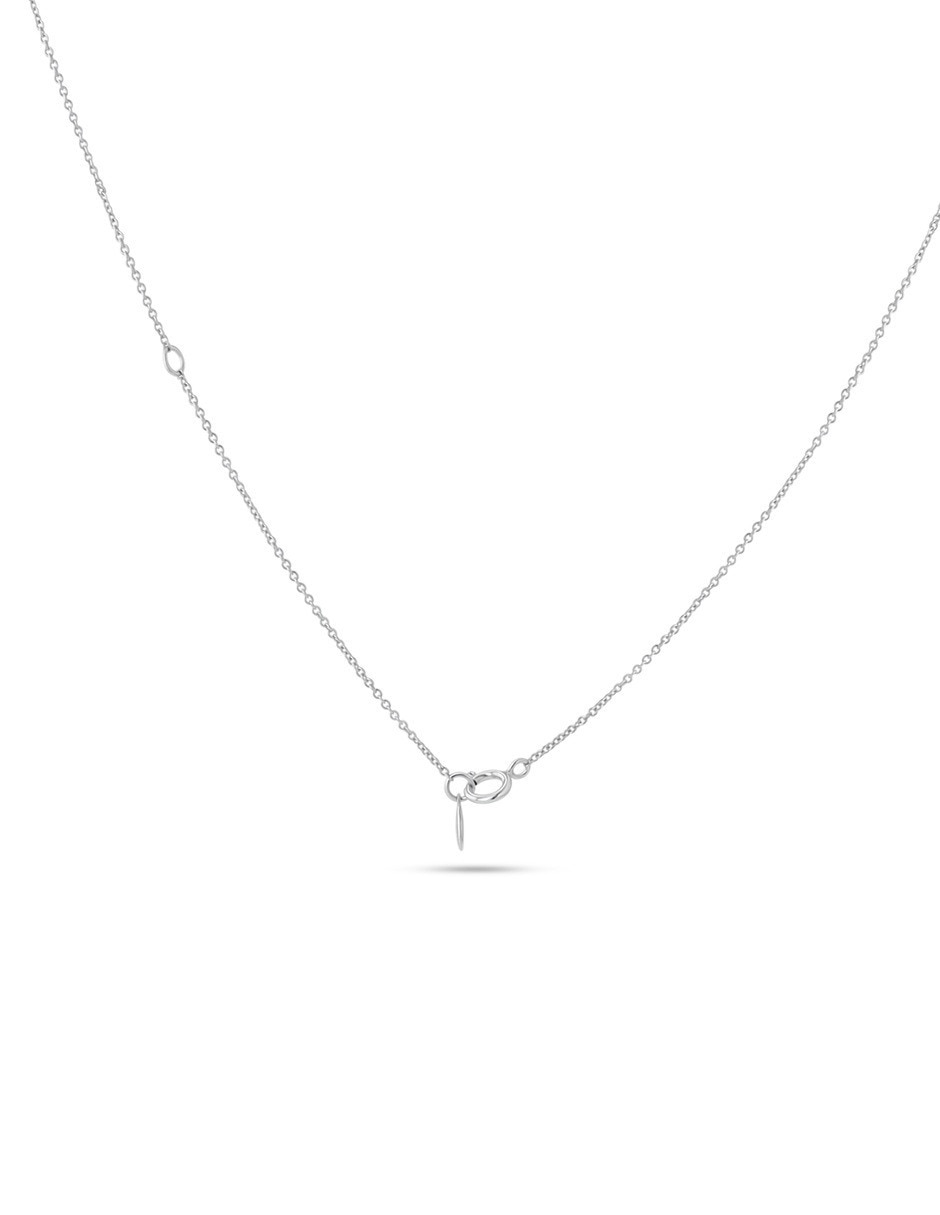 Gargantilla de corazón de oro blanco 10 k 4