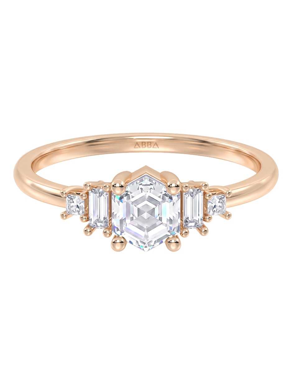 Anillo de compromiso de 14 k zirconia 1