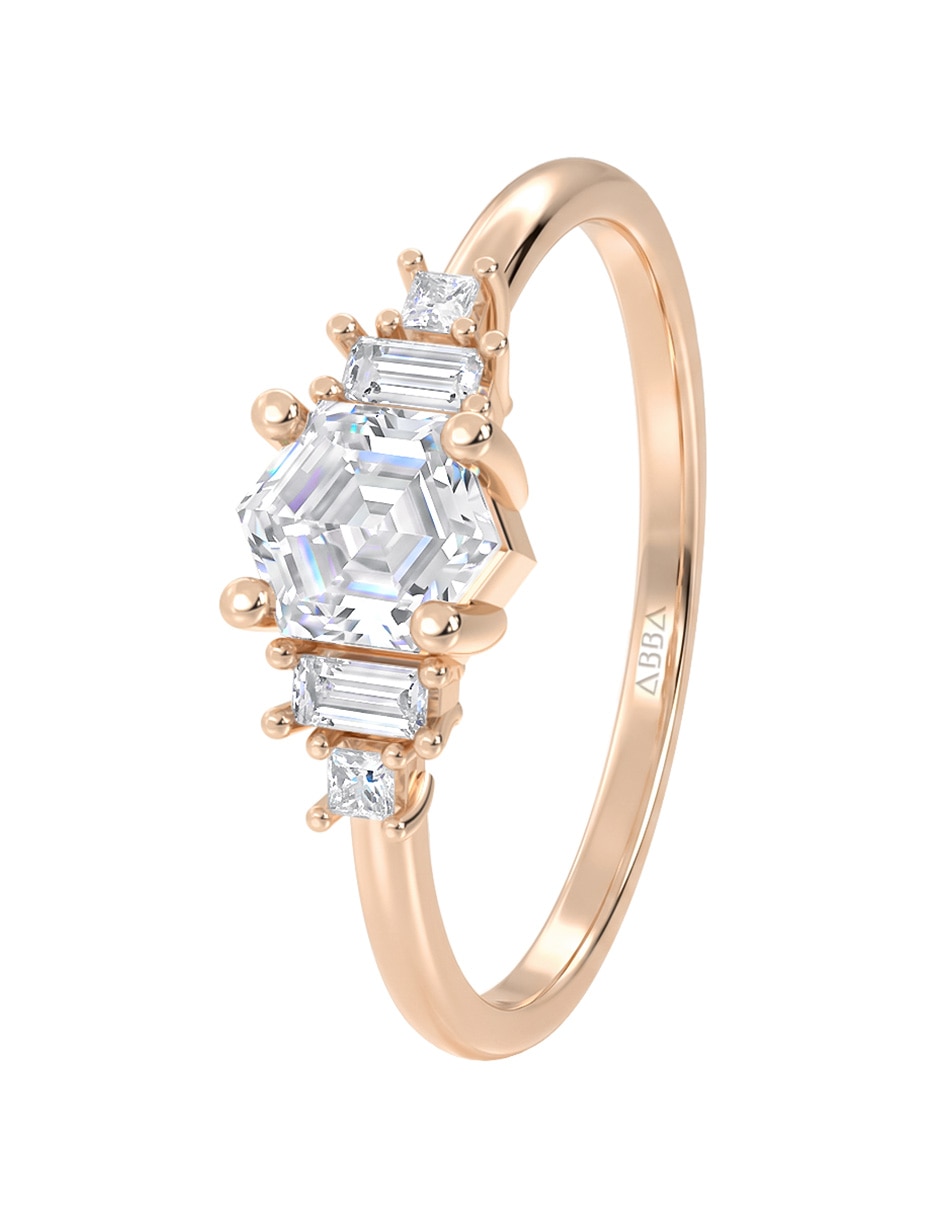 Anillo de compromiso de 14 k zirconia 3