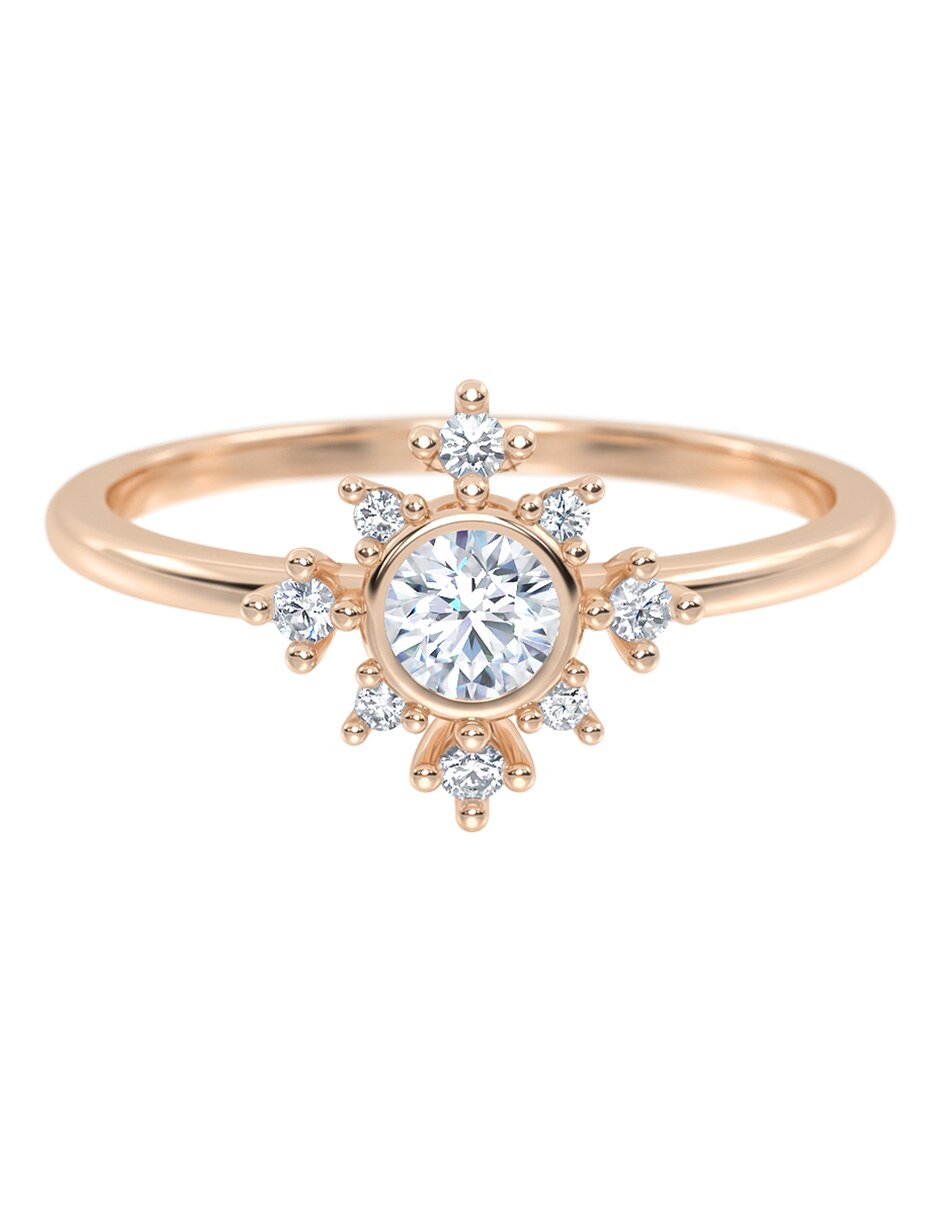 Anillo de compromiso de 14 k Zirconia 1