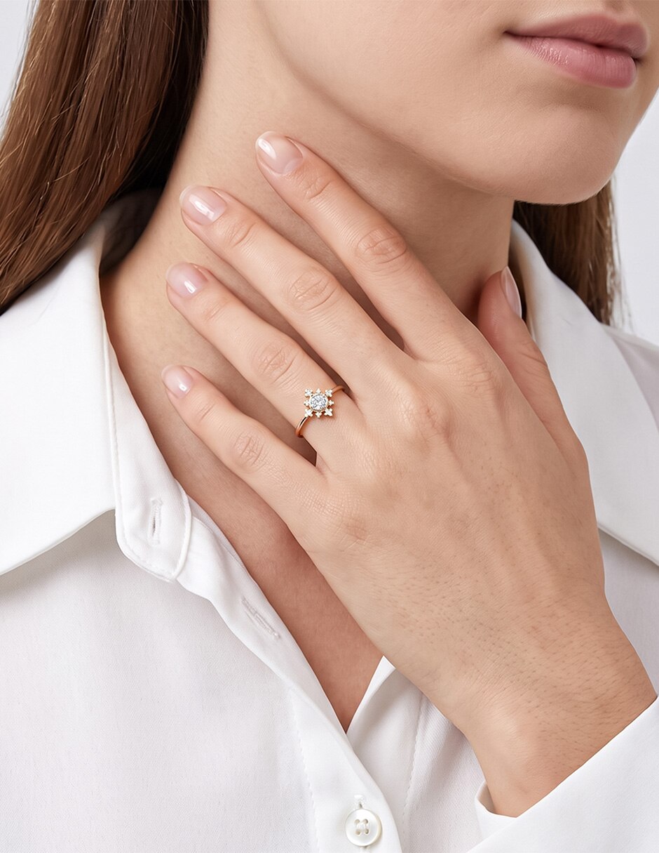 Anillo de compromiso de 14 k Zirconia 2