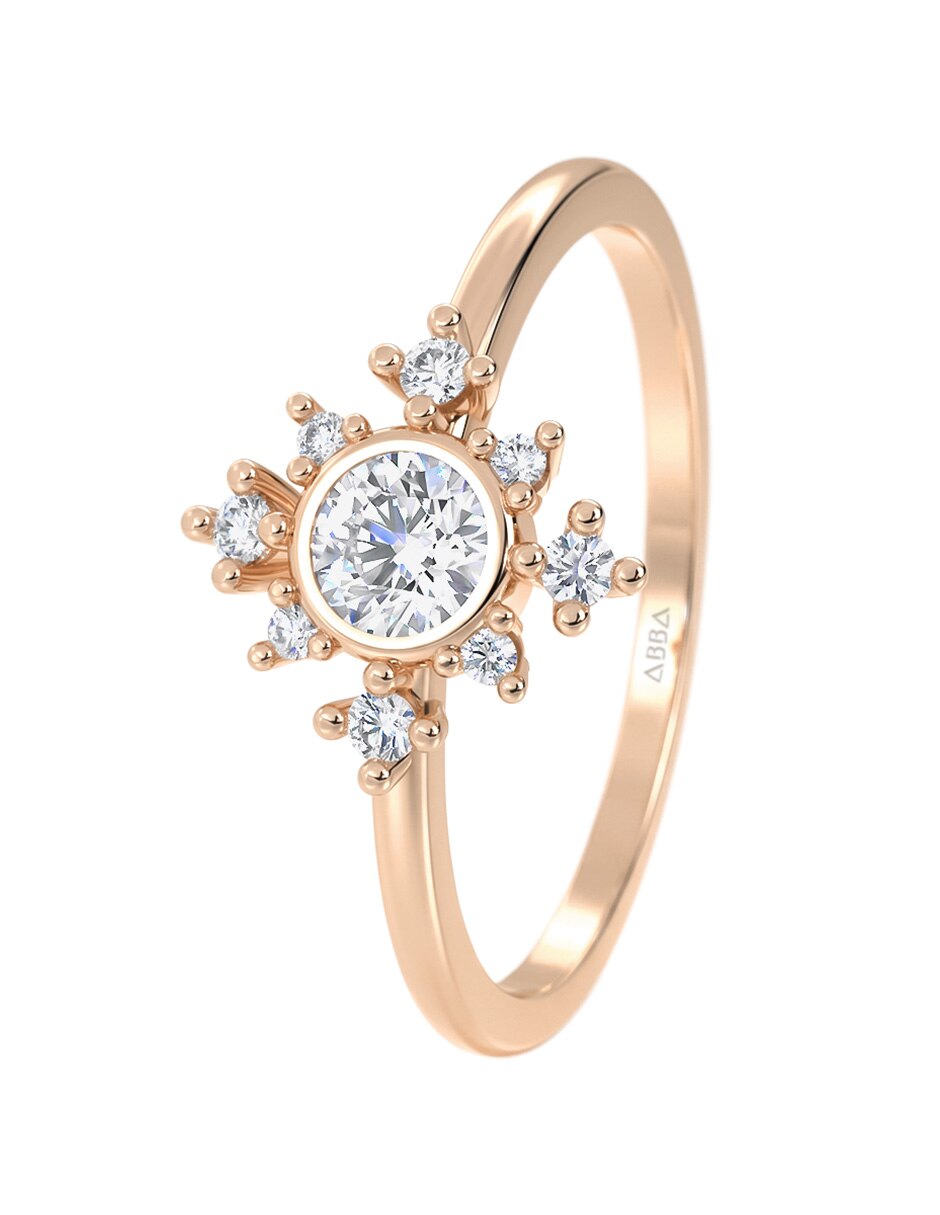 Anillo de compromiso de 14 k Zirconia 4