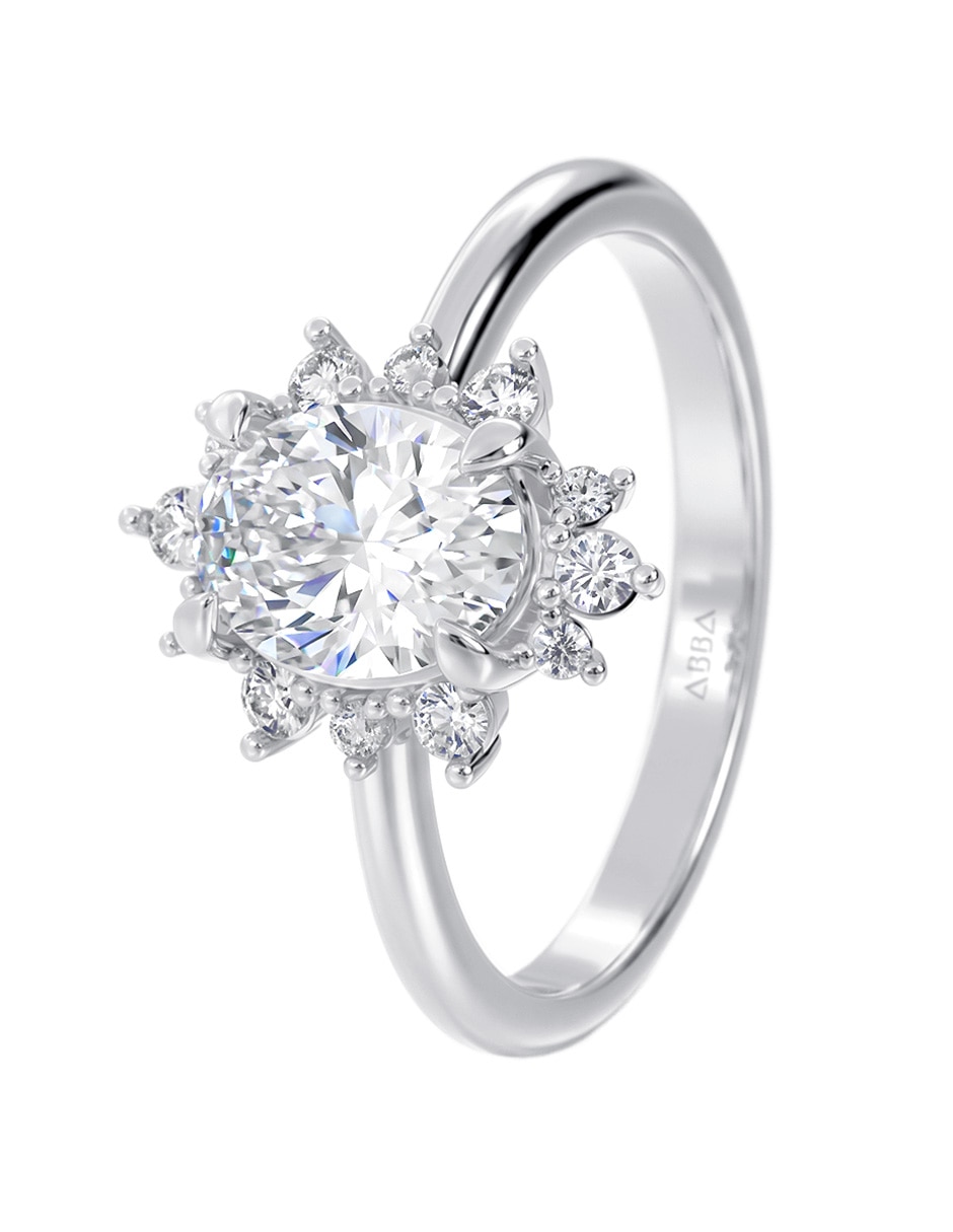 Anillo de compromiso de 10 k zirconia 4