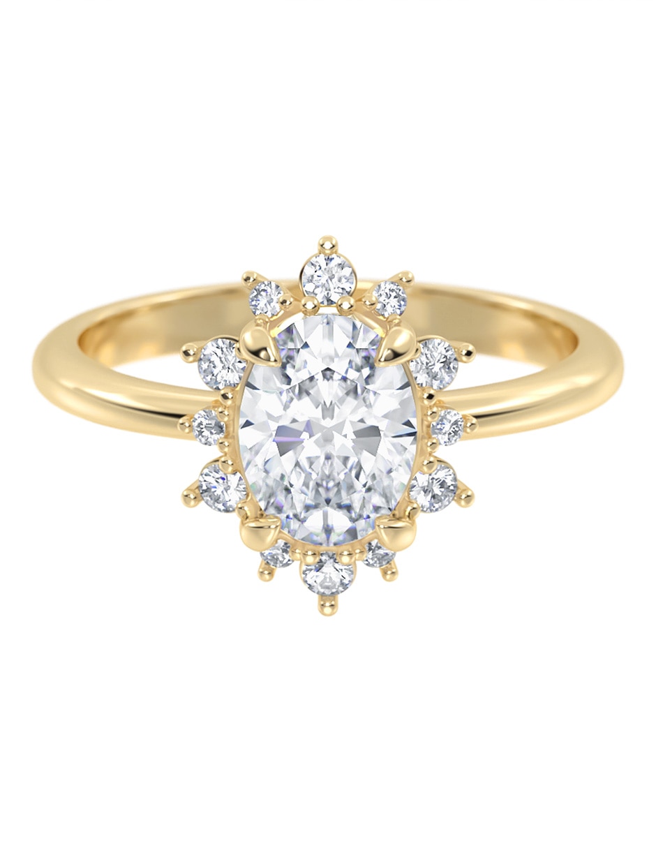 Anillo de compromiso de 14 k zirconia