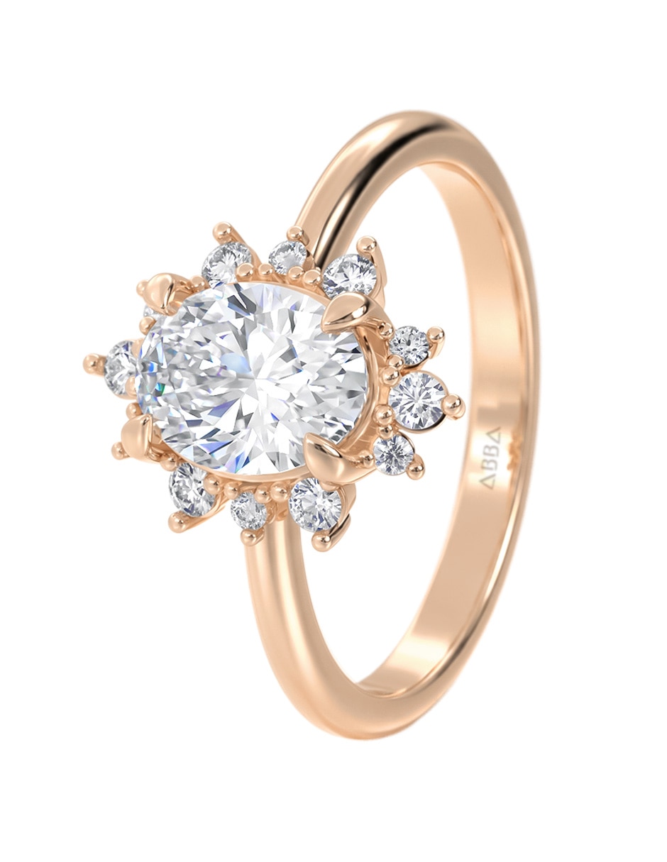 Anillo de compromiso de 14 k zirconia 4