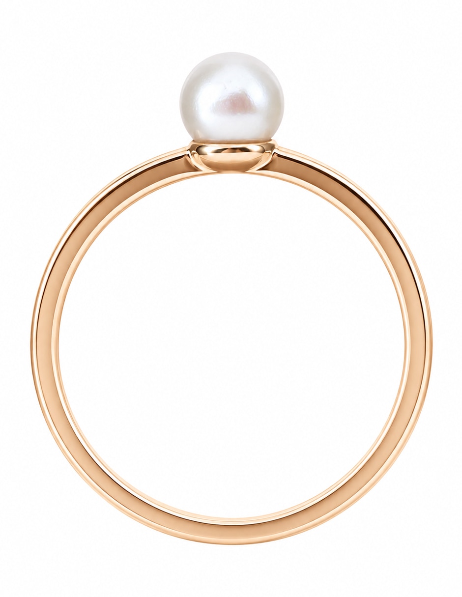 Anillo 14 k de oro amarillo perla brillante 3