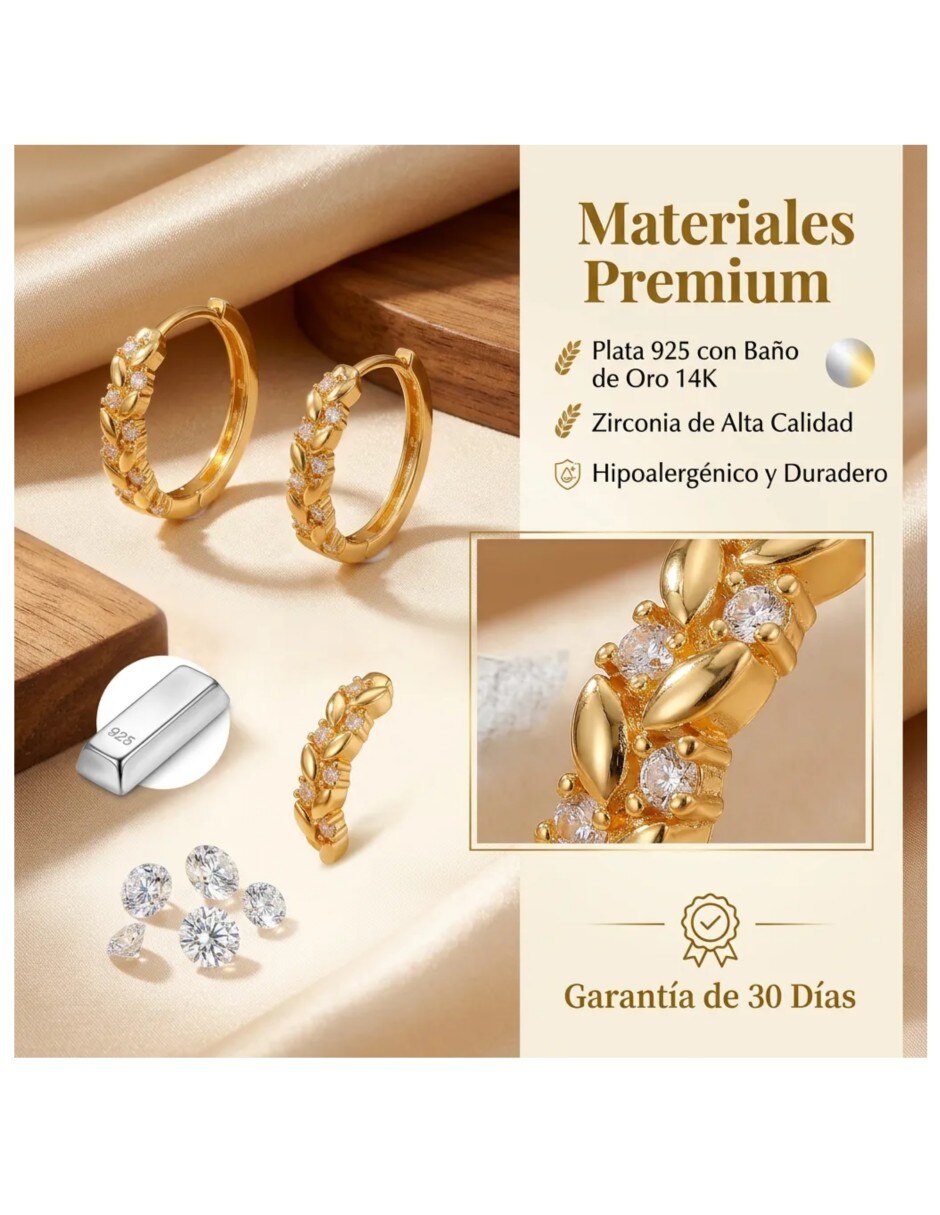 Arracadas de (si aplica) Friends de Oro 14 K con acabado Baño de oro Resina 2