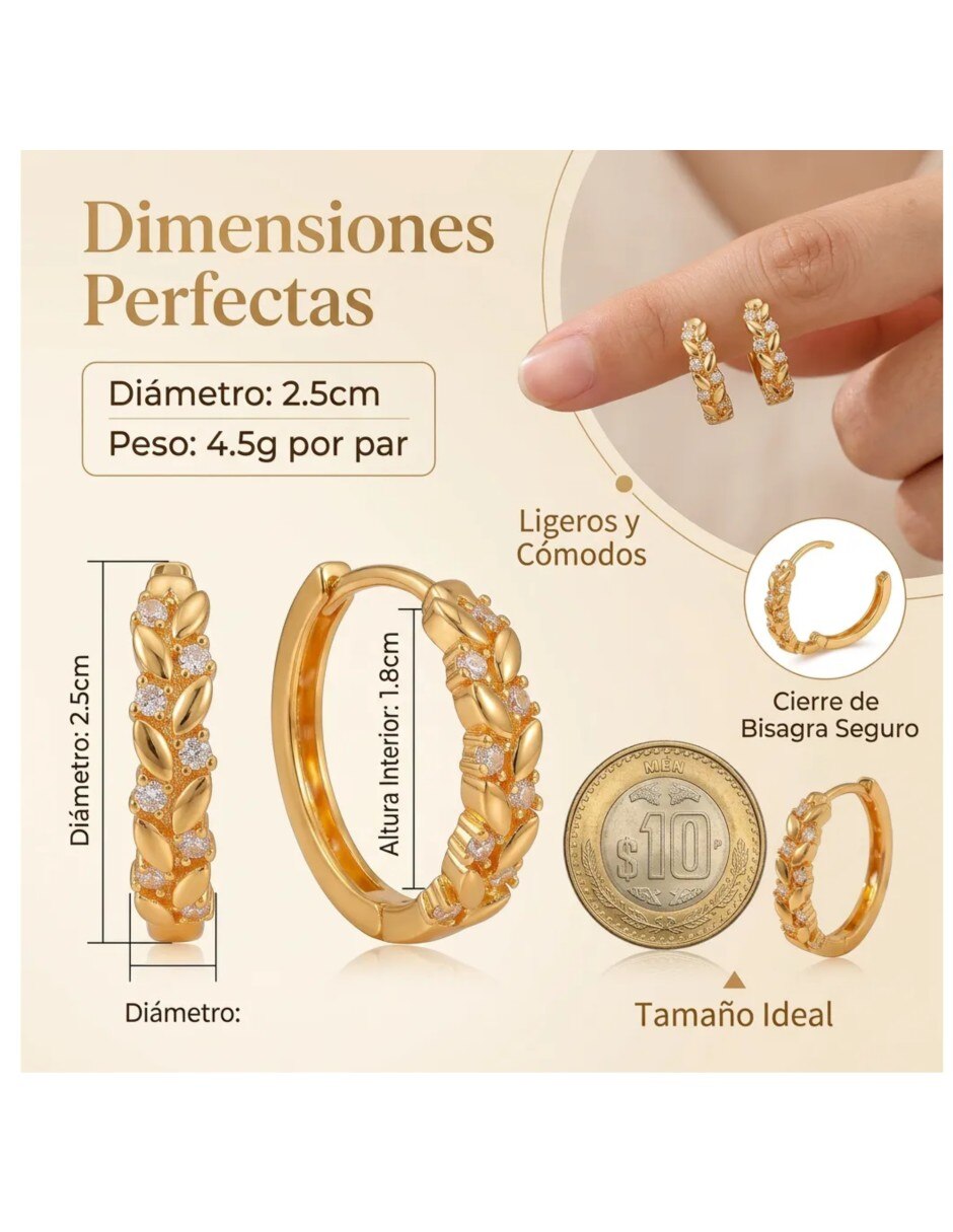 Arracadas de (si aplica) Friends de Oro 14 K con acabado Baño de oro Resina 5