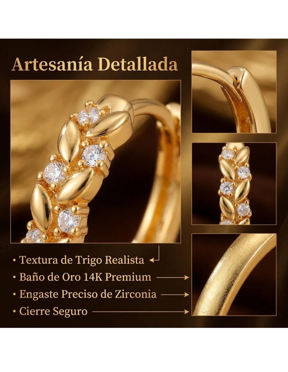 Arracadas de (si aplica) Friends de Oro 14 K con acabado Baño de oro Resina 4