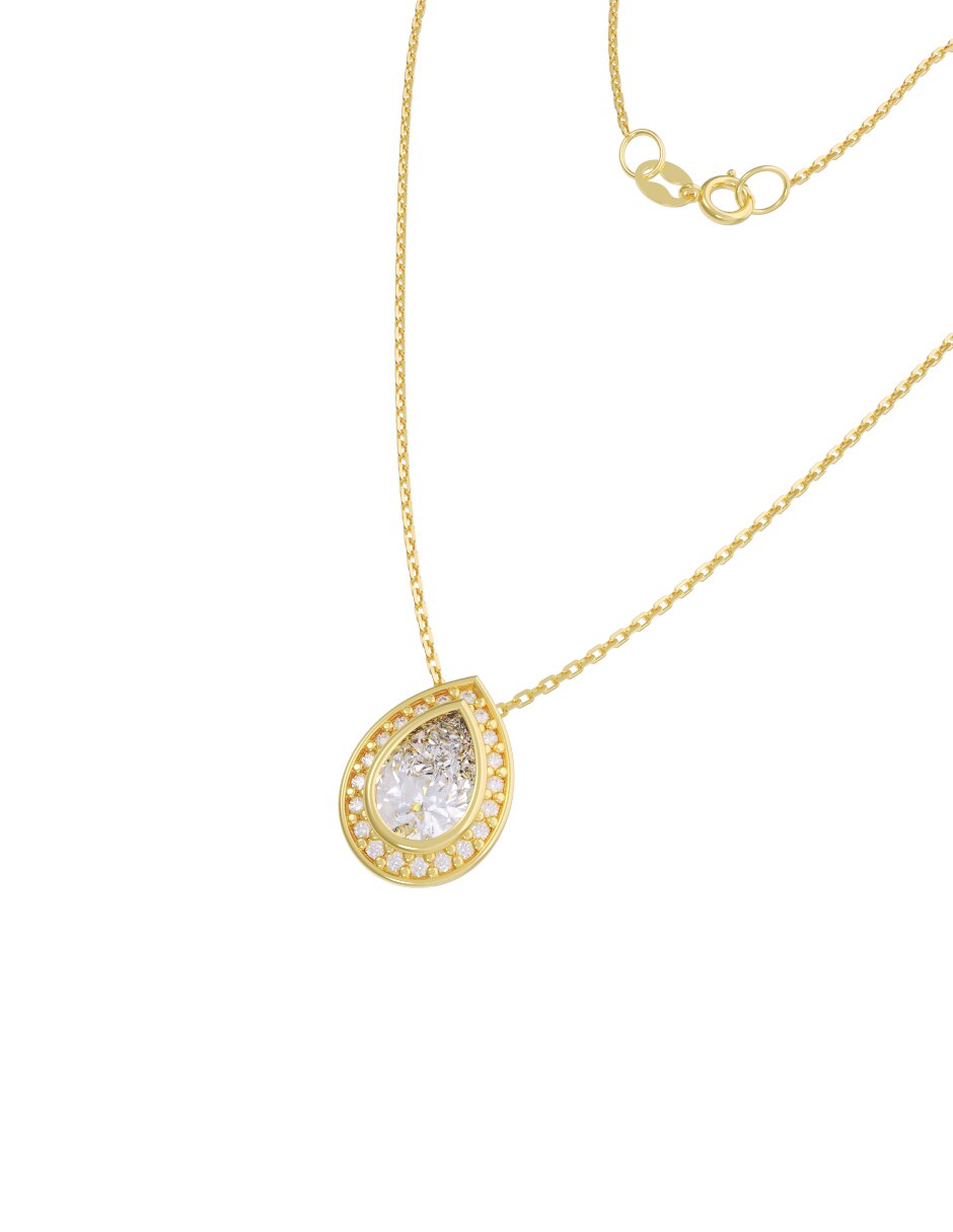 Aretes collar y anillo de (si aplica) No aplica de Oro 14 k Zirconia 3