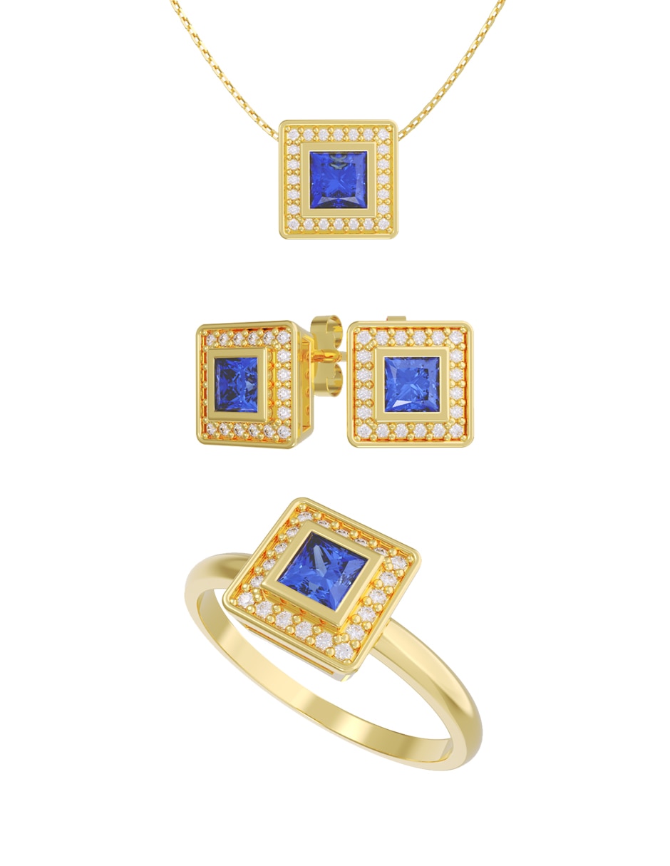 Aretes collar y anillo de (si aplica) No aplica de Oro 14 k Zirconia Aretes collar y anillo de (si aplica) No aplica de Oro 14 k Zirconia