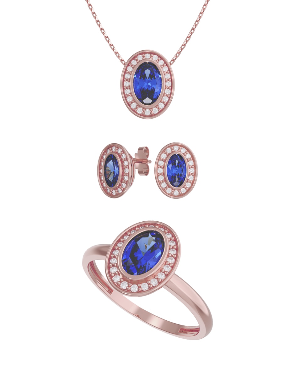 Aretes collar y anillo de (si aplica) Eternidad 2026 No aplica de Oro 10 k Zirconia 1