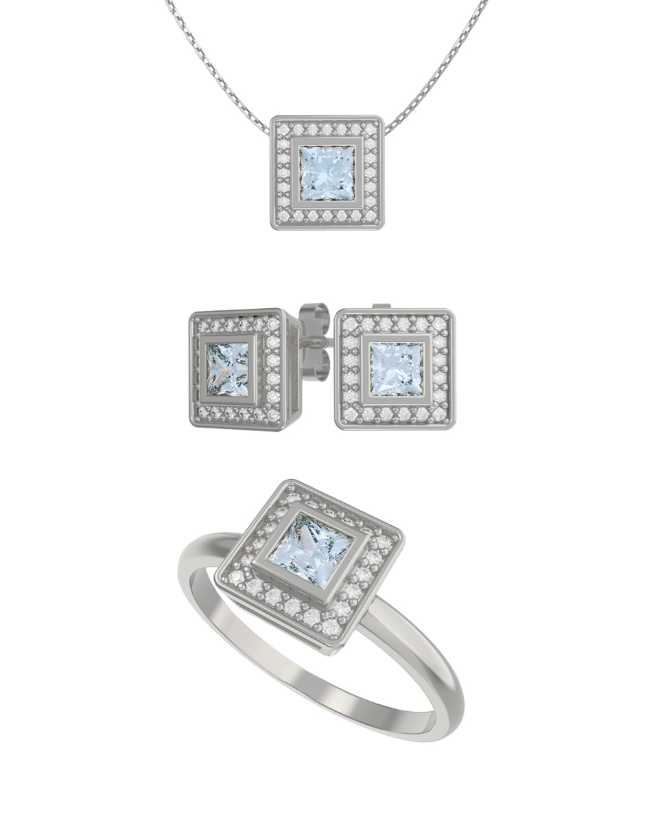 Aretes collar y anillo de (si aplica) Eternidad 2026 No aplica de Oro 10 k Zirconia 1