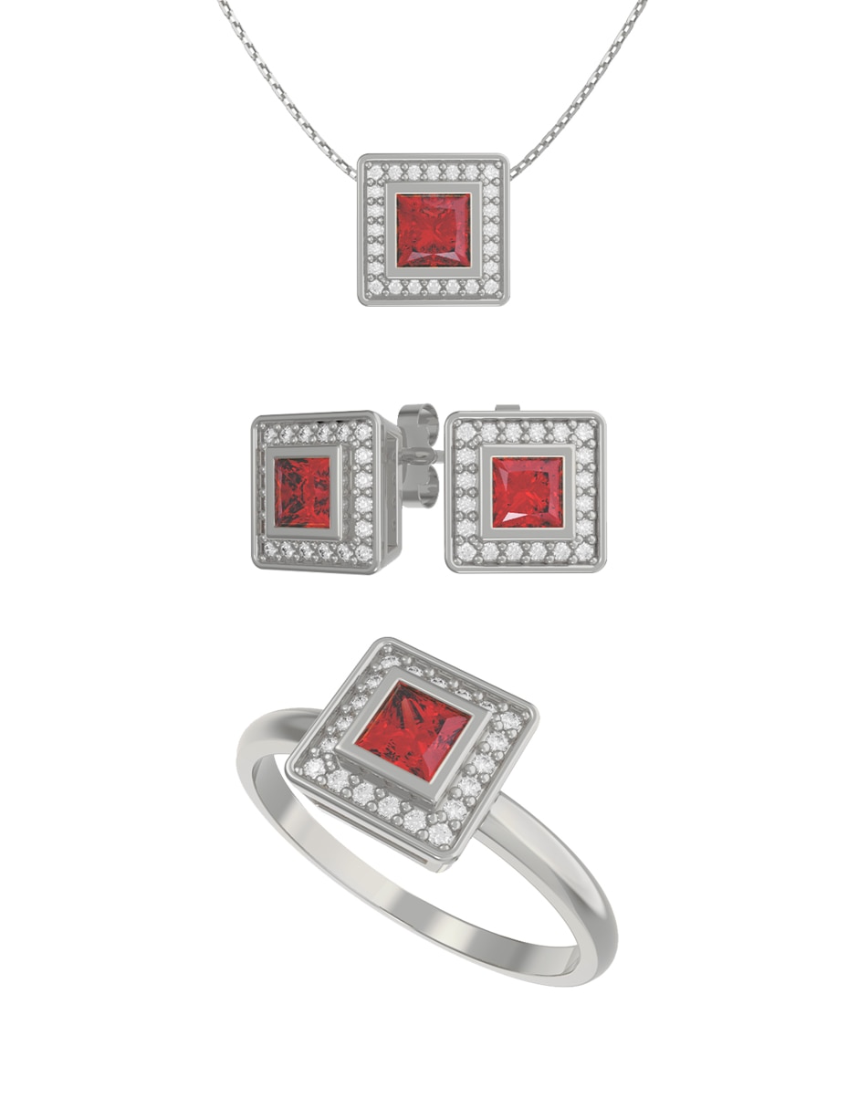 Aretes collar y anillo de (si aplica) Eternidad 2026 No aplica de Oro 10 k Zirconia 1