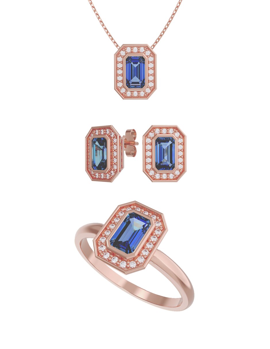 Aretes collar y anillo de (si aplica) Eternidad 2026 No aplica de Oro 10 k Zirconia 1