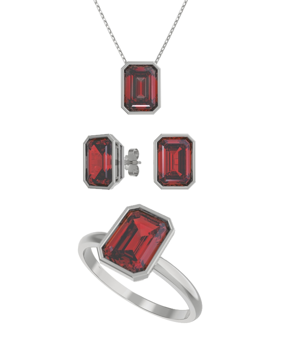 Aretes collar y anillo de (si aplica) Eternidad 2026 No aplica de Oro 10 k Zirconia 1