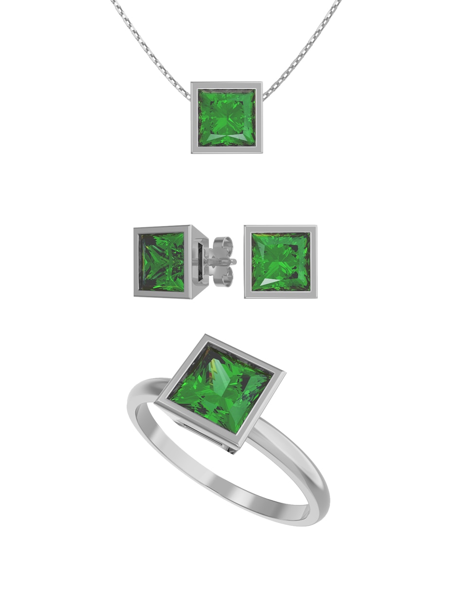 Aretes collar y anillo de (si aplica) Eternidad 2026 No aplica de Oro 10 k Zirconia 1