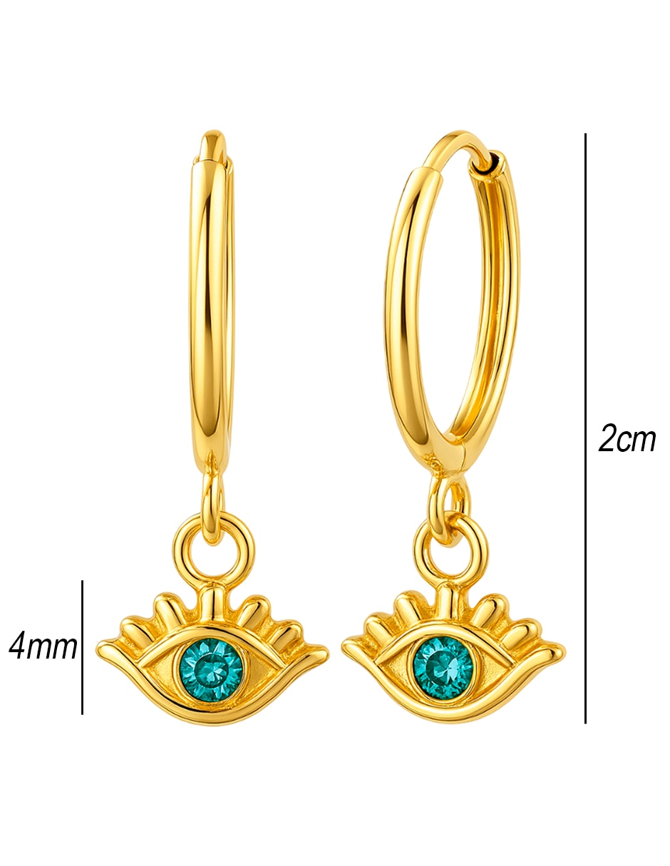 Arracadas de (si aplica) No aplica Sin familia de Oro 14 K con acabado Brillante Zirconia 5