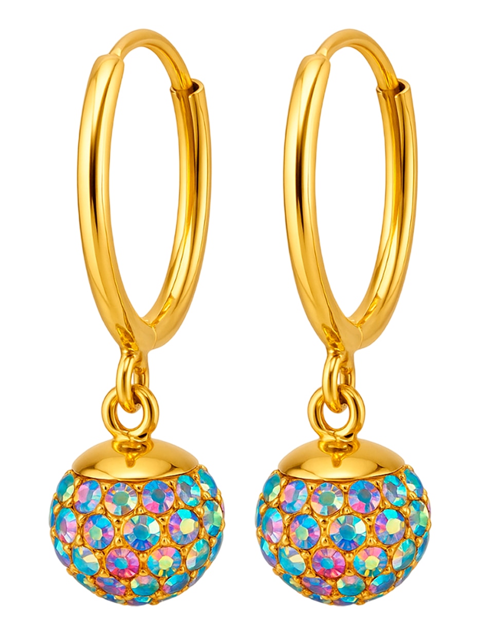 Arracadas de (si aplica) No aplica Sin familia de Oro 14 K con acabado Brillante Zirconia 2