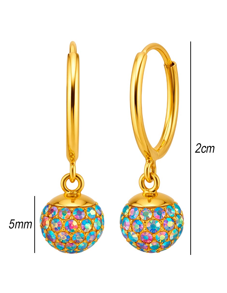 Arracadas de (si aplica) No aplica Sin familia de Oro 14 K con acabado Brillante Zirconia 5