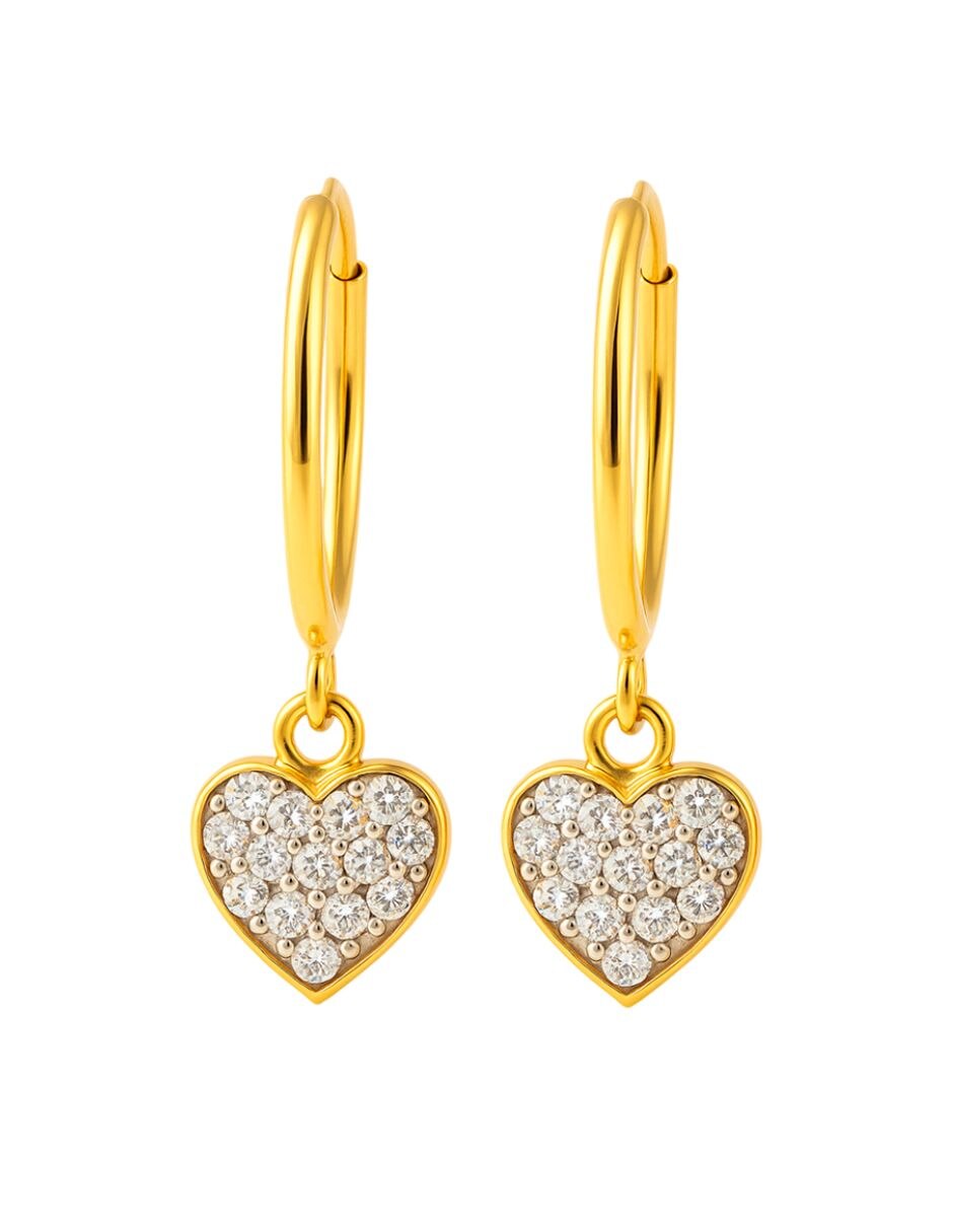Arracadas de oro 14 k con acabado brillante zirconia 2