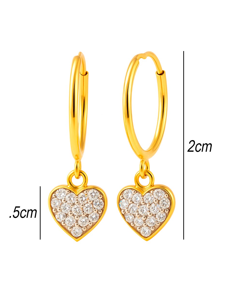 Arracadas de oro 14 k con acabado brillante zirconia 5