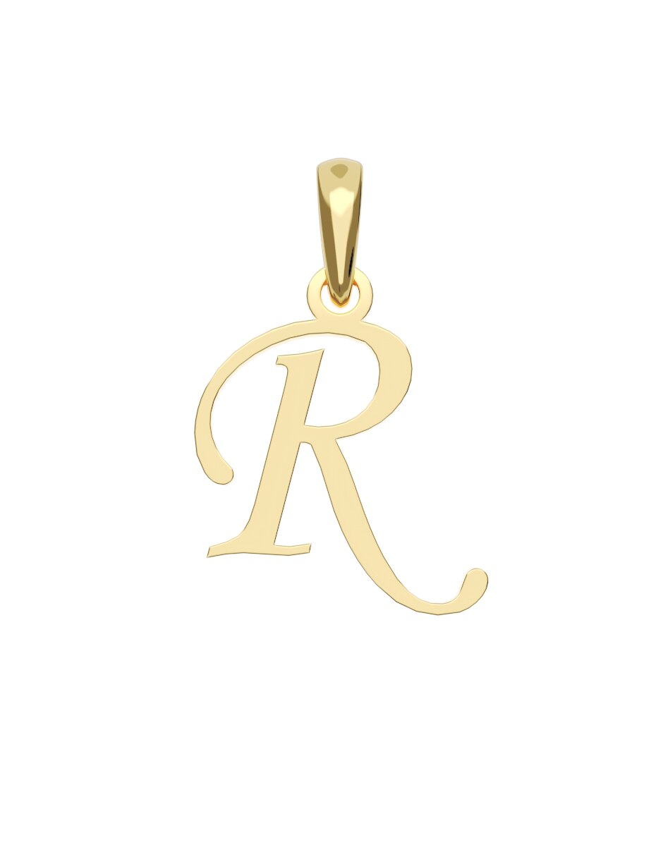Dije de letra a de oro 14 k