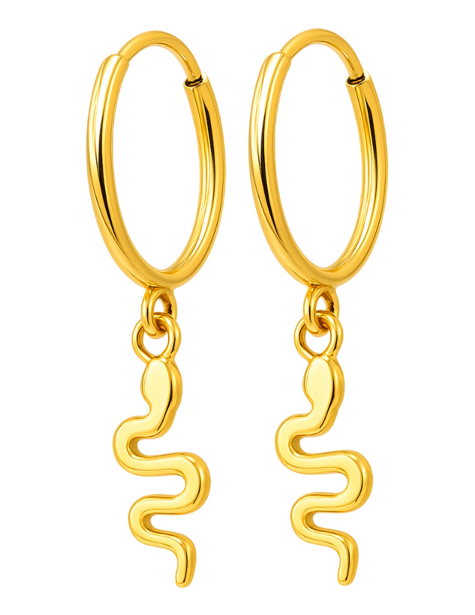 Arracadas de oro 14 k con acabado brillante Arracadas de oro 14 k con acabado brillante