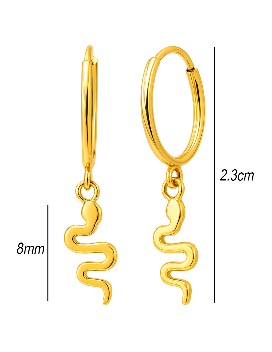 Arracadas de oro 14 k con acabado brillante 5