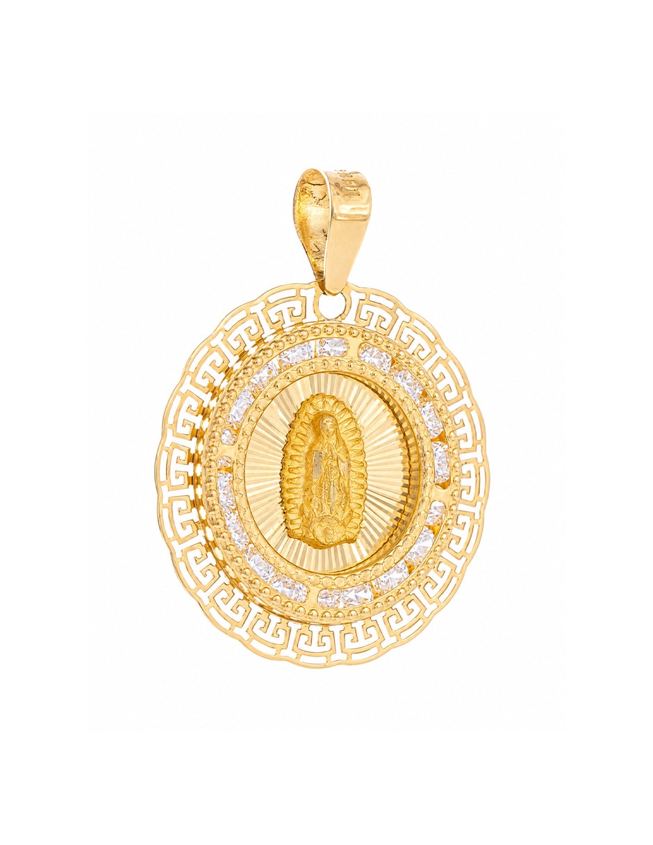 Medalla de redonda virgen de guadalupe de oro 10 k 2