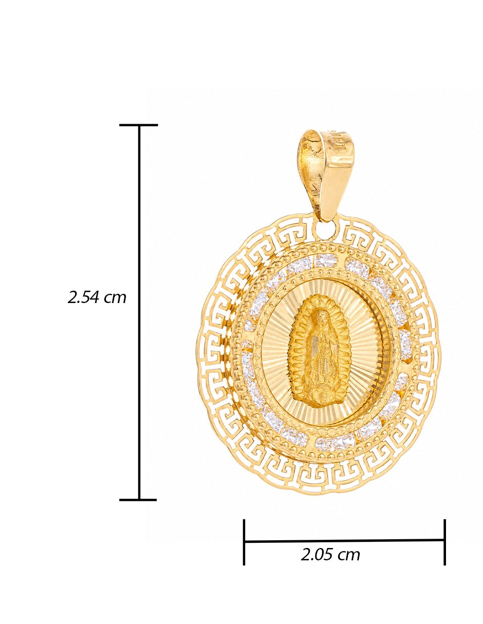 Medalla de redonda virgen de guadalupe de oro 10 k 5
