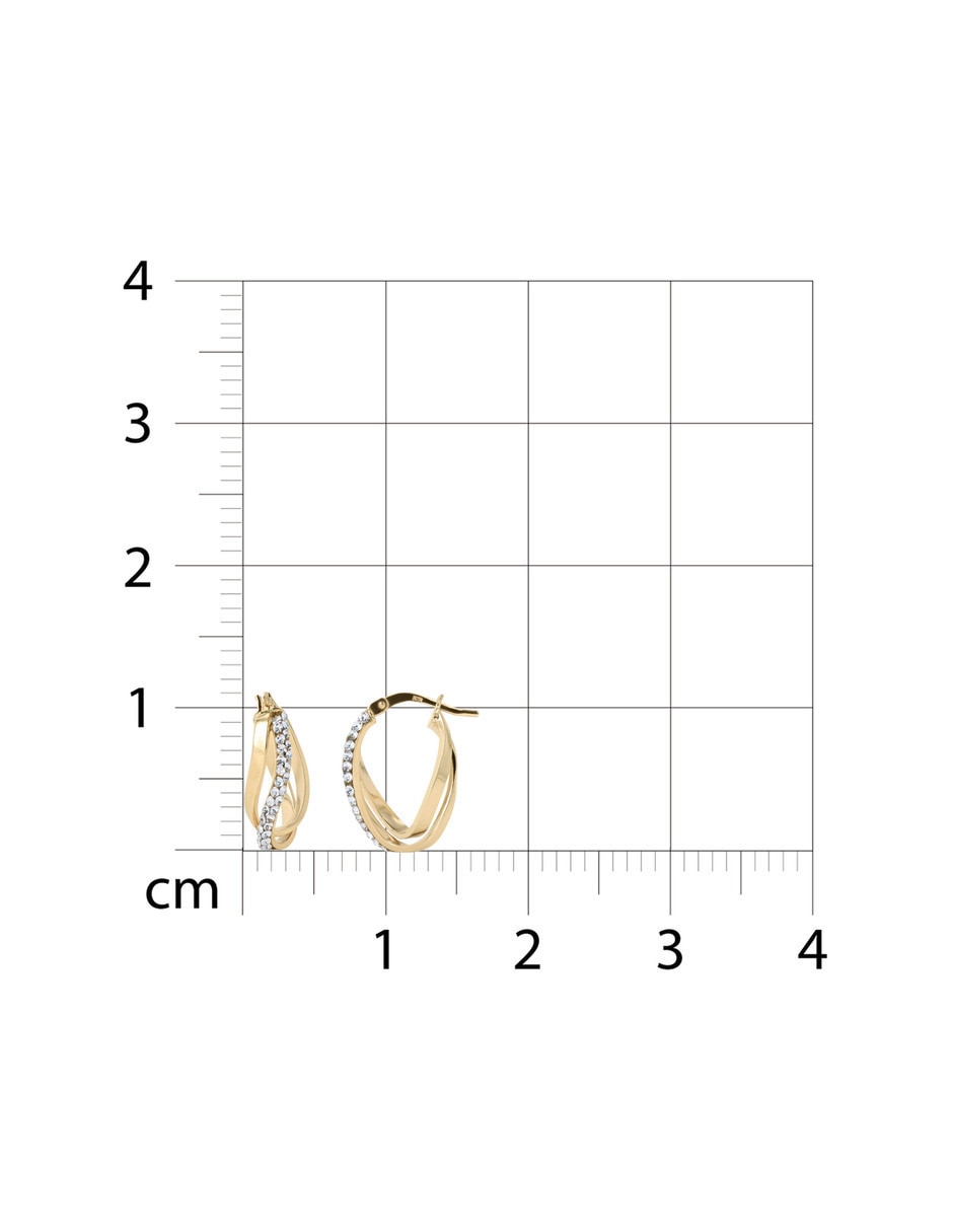 Arracadas de oro amarillo 10 k con acabado brillante zirconia 5