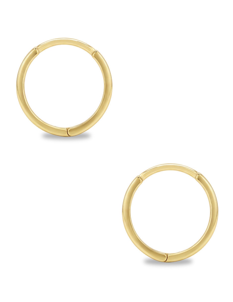 Arracadas de oro amarillo 10 k con acabado brillante zirconia 3