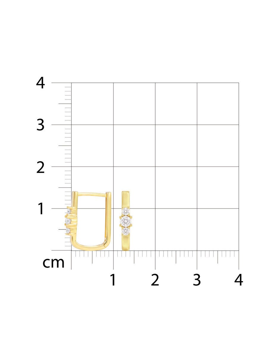 Arracadas de oro amarillo 10 k con acabado brillante zirconia 5