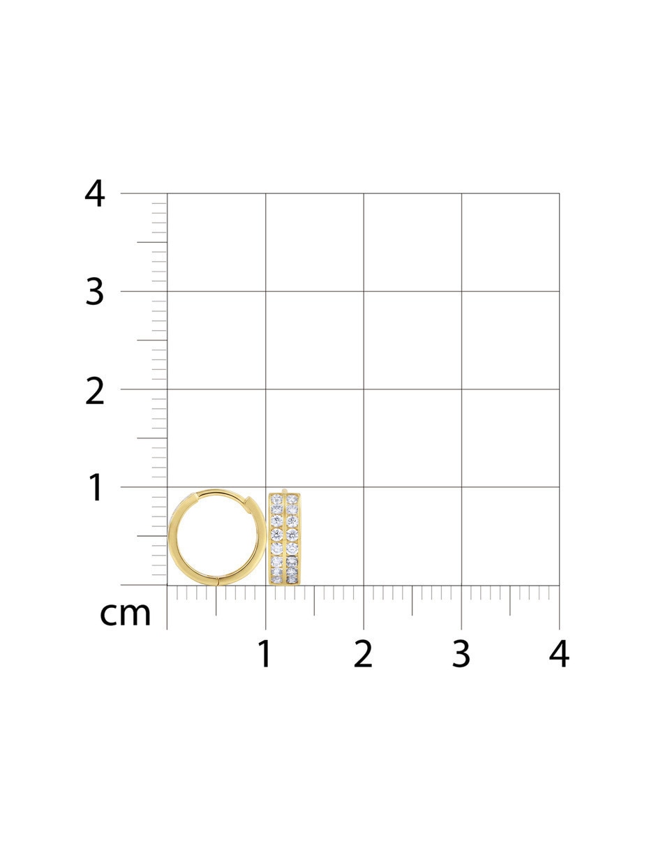 Arracadas de oro amarillo 10 k con acabado brillante zirconia 5